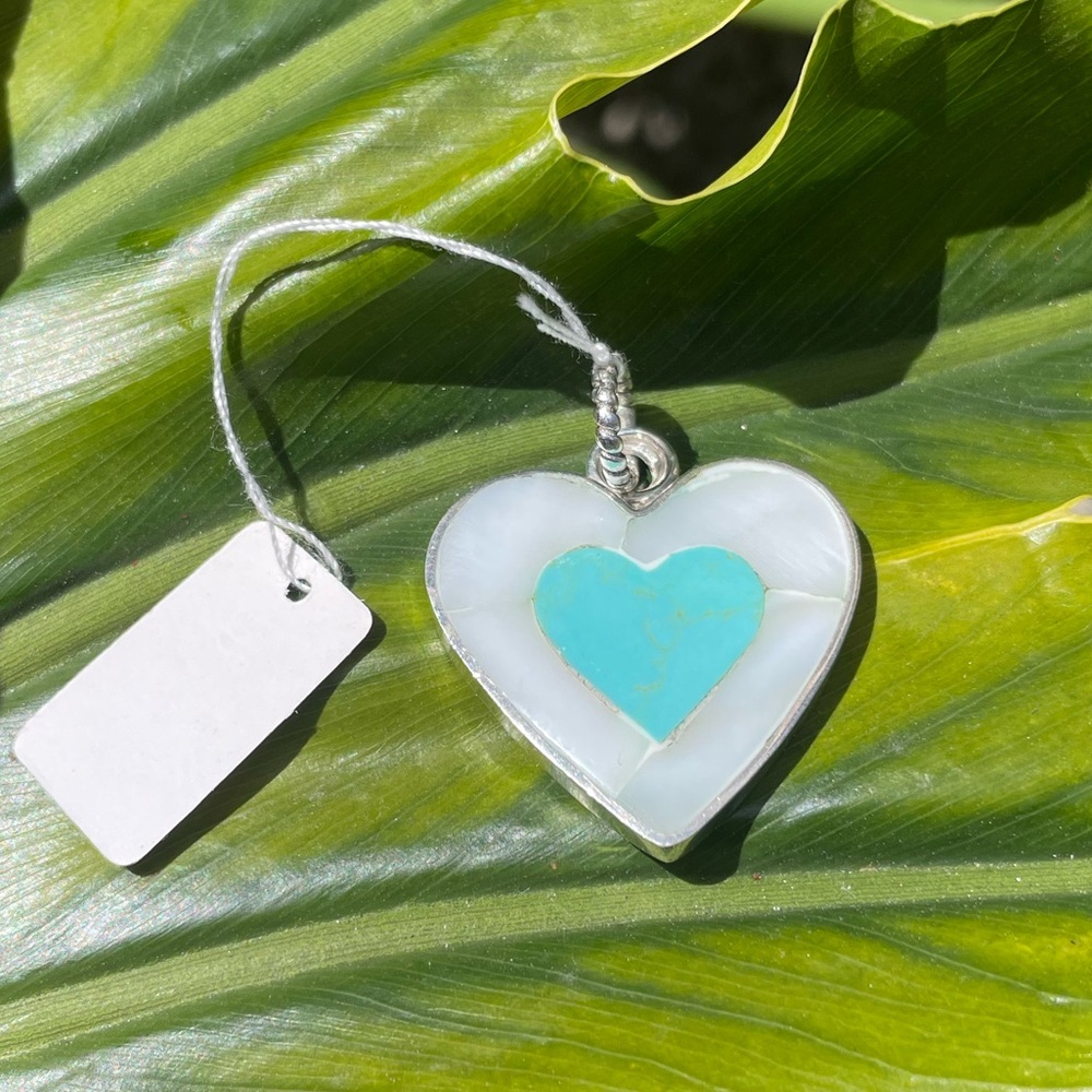 Mother-of-Pearl/Turquoise Sterling Silver Pendant
